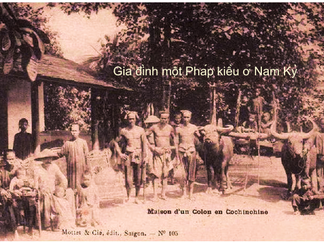 A French colonist in Cochinchina with his Vietnamese family